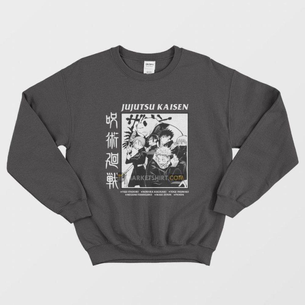Jujutsu Kaisen Yuji Nobara Toge Megumi Maki Panda Anime Sweatshirt